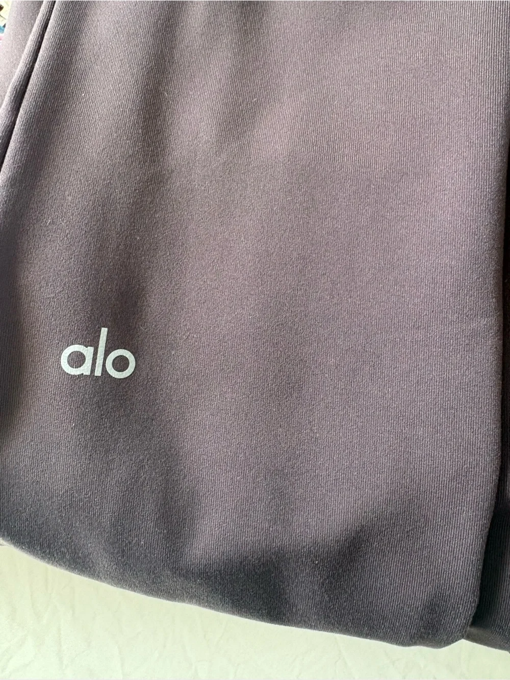 ALO Yoga Dark Gray Leggings with White Logo